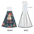 thumbnail image 3 of Yayeee Kitchen Hanging Hand Towels Set of 2 with Loop Bathroom Absorbent Tie Towel, Blue Christmas Santa, 3 of 7
