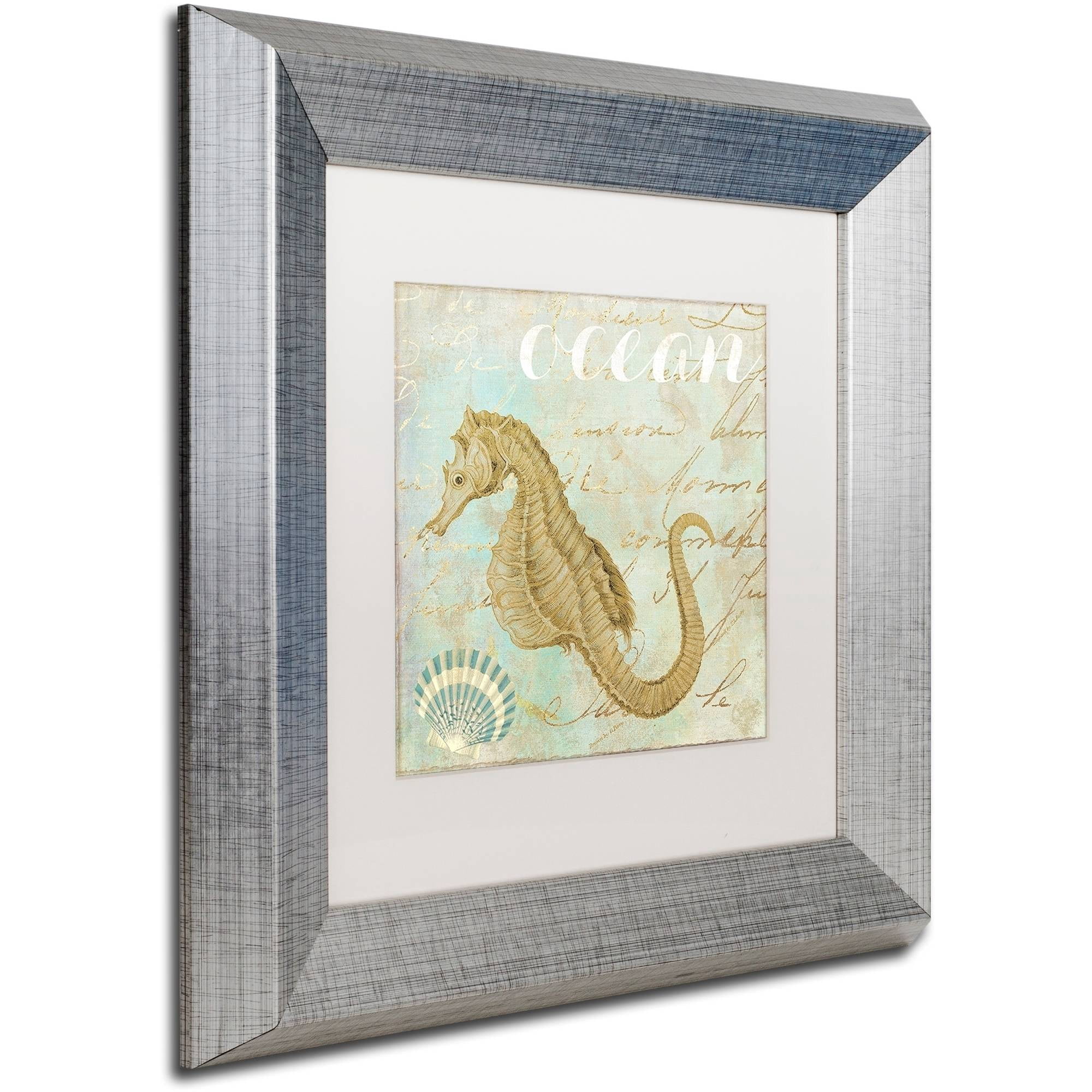 Trademark Fine Art "Turquoise Beach III" Canvas Art by Color Bakery White Matte, Silver Frame