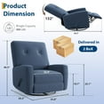 thumbnail image 4 of Recliner Chairs, Swivel Rocker Recline, Glider Recliner Nursery Chair, Recliner Chair for Adults, 360°Swivel Glider Rocking Chair for Living Room, Bedroom, Office, RV, Small Spaces, Linen, 4 of 7