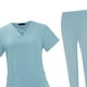 thumbnail image 4 of Conjunto de uniforme de trabajo para mujer, blusa y pantalones, ropa de trabajo cómoda, duradera y suave. Azul claro S, 4 of 9