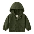 thumbnail image 3 of Gyexs Toddler Boys Windbreaker Casual Outerwear Kids Lightweight Zip Hooded Jacket Baby Cute Rain Coat (Green, 5-6 Years), 3 of 9