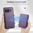 thumbnail image 6 of Decase for Google Pixel 9A Case (6.3") 2025, PU Leather Magnetic Phone Case with Removable Magnetic Wallet Purse, Compatible with Mag Safe, Lightweight Protective Slim Thin Cover,Purple, 6 of 12