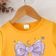 thumbnail image 5 of ITSAME Girls Outfit 2-Piece, Round Neck Bow Printed Top and Casual Pants Summer Casual Fashion Set for Kids Orange Size 2-3T, 5 of 5
