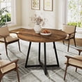thumbnail image 3 of Tribesigns Round Dining Table for 2, 31.5" Industrial Dinner Table with Metal Base, 3 of 7