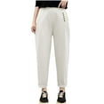 thumbnail image 2 of Swuxness Women Casual Straight Leg Pants, Women Plus Size Long Pants, Women's Plus Size Loose High Waisted Soft Comfortable Pants with Pockets for Ladies White, XXL, 2 of 4