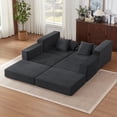 thumbnail image 4 of 102" Modular Sectional Sofa,Cloud Boneless Couch with Non Slip Base,Modern Loveseat Sofa Upholstered Sleeper Sofa Couch for Living Room,Bedroom,No Assembly Required,Dark Gray, 4 of 8
