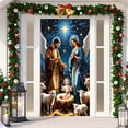 thumbnail image 5 of Nativity Christmas Door Cover Decorations - Jesus Holy Night Banner Religious Xmas Scene Sheep Front Door Cover Banner Backdrop for Holiday Farmhouse Decor,78.74x35.43in, 5 of 6