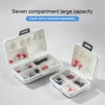 thumbnail image 2 of Huanledash Pill Storage Box Food Grade Compact Size Multi-compartments Good Seal Effect Large Capacity Item Storage Reusable 7 Grids Tablet Pill Storage Organizer Case for Trip, 2 of 7