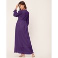 thumbnail image 4 of Moomaya Elegant Solid Long Sleeve Dress - V Neck, Empire Waist, Evening Wear, 4 of 9