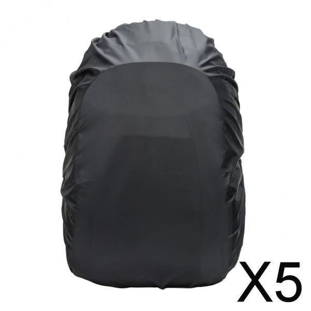 DYNWAVECA 5-6pack Backpack Rain Cover Camping Hiking Rucksack Protector 35L Black 5 Pcs