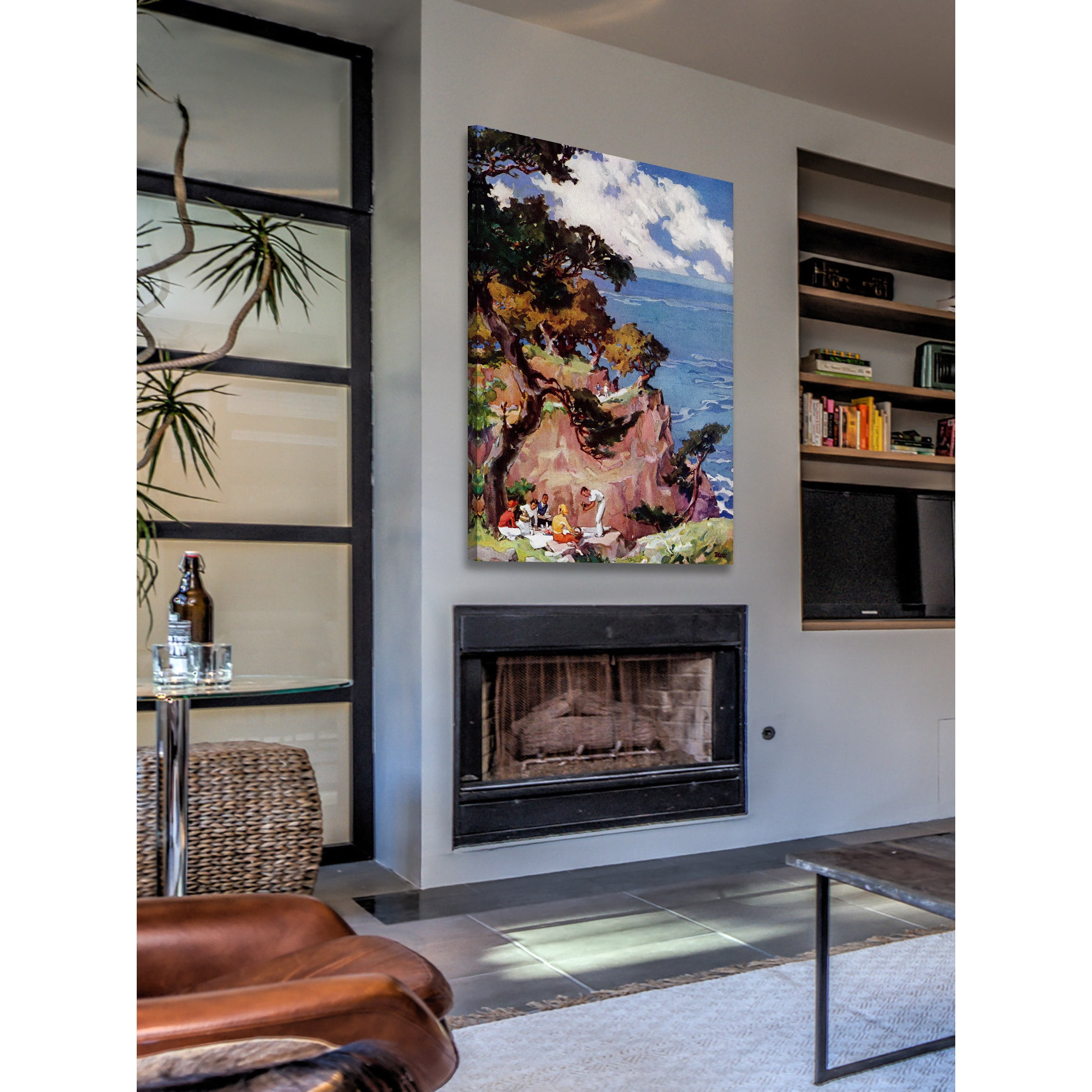"Oceanside Picnic" Painting Print on Wrapped Canvas