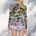 thumbnail image 2 of Gibobby Blusas Termicas Dama Blusa de manga larga con cuello redondo a la moda de verano para mujer, camisa estampada superior semitransparente, camisa inferior（Beige， XXXL), 2 of 4