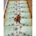 thumbnail image 2 of Stair Treads for Wooden Steps,Green Floral Peel and Stick Stair Treads with Adhesive,Country Rustic Ombre Painting Art Watercolor Non Slip Indoor Stairs Runner Rugs Mats for Elders Dogs 8"x30" 4PCS, 2 of 7