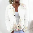 thumbnail image 2 of ZQUUVOU Women's Casual Printed Knitted Cardigan Button Coat (White,4XL), 2 of 5