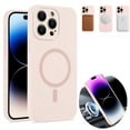 thumbnail image 2 of Original Liquid Silicone For Magsafe Wireless Charge Magnetic Case for iphone 15 14 13 12 Pro Max Cover Accessories Light Yellow For iphone 13, 2 of 6