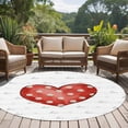 thumbnail image 4 of Round Rug 5Ft Washable Non-Slip, Valentine's Day Circle Area Rugs for Living Room Bedroom, Red Love Polka Dots Lines Minimalist Indoor Floor Mats Carpet Runner for Home Decor Aesthetic, 4 of 8