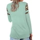thumbnail image 4 of Camiseta informal con cuello en V y manga larga con estampado de leopardo para mujer Fridja  hj4073, 4 of 7