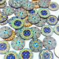 thumbnail image 3 of 100 Decorative Flatback Flower Wooden Buttons for DIY Cradle Making Sewing Decor Blue Series, 3 of 7
