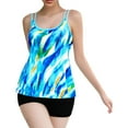 thumbnail image 2 of Homenesgenics Swim Suits for Women 2026 Tankini Bikini Women's Tie-Dyed Contrast Color Camisole Shoulder Backless Swimsuit Plus Size Two Piece Bathing Suits Blue XXXL, 2 of 6