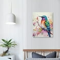 thumbnail image 3 of ONETECH Country Hummingbird Floral Wall Decor Colorful Flower Bird Pictures Wall Art Watercolor  Print Painting Framed Modern Home Artwork Decorations For Bedroom Kitchen Office 16x20in, 3 of 4