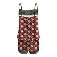 thumbnail image 2 of Long Shorts for Women, Womens Lace Sling Sleeveless Tank Splicing Shorts Set, 2 of 5
