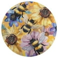 thumbnail image 3 of Happy Cute Bees Washable Round Rug -Circle Area Rugs for Nursery Bedroom, Vintage Non Slip Non Shedding Low Pile Carpet for Living Room Coffee Table Entryway, 3 of 6