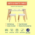 thumbnail image 2 of Wildkin Kids Arts and Crafts Table Set for Boys and Girls, Mid Century Modern Design Craft Table Includes Two Stools, Paper and Storage Cubbies Underneath Helps Keep Art Supplies Organized (White), 2 of 5