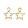 thumbnail image 2 of 50pcs Zinc Alloy Open Back Bezel Pendants For DIY UV Resin Epoxy Resin Pressed Flower Jewelry Star Golden 12.5x10x1.5mm Hole: 1.5mm, 2 of 2