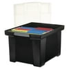 Storex Plastic File Tote Storage Box, Letter / Legal, Snap - On Lid, Black