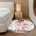 thumbnail image 2 of Welcome Round Area&nbsp;Rug 5ft Spring Watercolor Gradient Pink Cherry Blossom Flowers Butterfly Non-Slip&nbsp;Washable Circle Rugs Soft Felt Indoor Floor Mat for Bedroom Kitchen Living Room Bathroom, 2 of 9