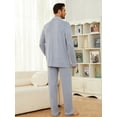 thumbnail image 3 of U2SKIIN Mens Pajama Sets, Ultra Soft Button Down Loungewear Long Sleeve Pjs Sets,(Navy Mel.M), 3 of 5
