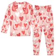 thumbnail image 2 of FORMRS Long Sleeve Top and Pants Pajama Set for Niños 2-Piece Sleepwear, Sizes 18M-8Y, Bunnies and Hearts, 2 of 6