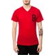 thumbnail image 1 of Black Scale - Camiseta gráfica para hombre con cuello en V y logotipo de la B, rojo, mediano, 1 of 1
