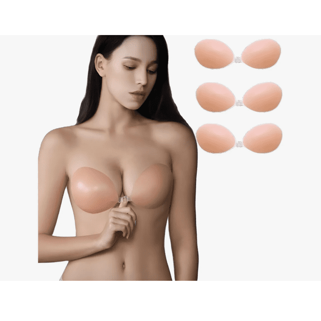 3pc Brasier Strapless Push Up Invisible color nude talla: B