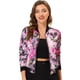 thumbnail image 1 of Dde San Patricio ChaqueDe Bombardero Floral LigeCon CremalleY Cuello Alto PaMujer FucsS, 1 of 6