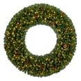 thumbnail image 4 of Home Heritage 60-Inch Large Artificial Christmas Wreath Prelit 300 Color LEDs, Pinecones, Green, 4 of 9