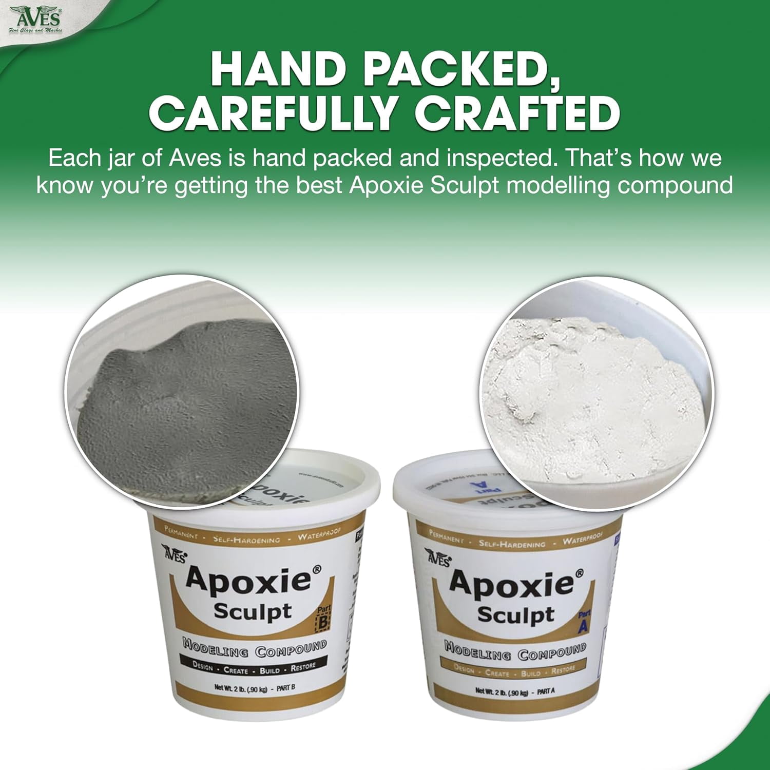 Aves-Apoxie Sculpt - 2 Part Modeling Compound (A & B) - 4 Pound, White/Stone White