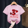 thumbnail image 3 of Camiseta divertida de algodón con mariquita roja y números del 1 al 10 para niños, regalo de cumpleaños, ropa Harajuku para niños y niñas, camiseta de manga corta de verano para bebés, 3 of 5