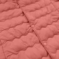 thumbnail image 7 of hoksml Women's Collarless Quilted Jacket Lightweight Button Down Puffer Coat with Pockets Minimalist Long Sleeve Winter Jacket, 7 of 7
