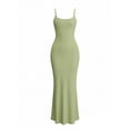 thumbnail image 7 of FDGIU Women's 2026 Summer Spaghetti Strap Scoop Neck Maxi Dress, Ribbed Knit Bodycon Sleeveless Long Casual Sundress for Daily Vacation Streetwear, 7 of 7
