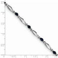 thumbnail image 2 of 925 Sterling Silver Polished Fancy Lobster Closure Sapphire and Diamond Bracelet Measures 3mm Wide - Link Bracelet for W, 2 of 2