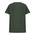 thumbnail image 4 of MIUOWANP Oversized Women's Short Sleeve Tops Casual Stylish Solid Color Loose Breathable Fake Button Blouse Size XXL(12)Army Green, 4 of 5