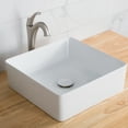 thumbnail image 2 of KRAUS Viva Square White Porcelain Ceramic Vessel Bathroom Sink with Pop-Up Drain, 15 5/8 in. L x 15 5/8 in. W x 5 1/8 in. H, 2 of 16