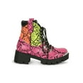 thumbnail image 2 of Women Hardware Cap Toe Lace-Up Chunky Lug Sole Combat Boot 19557, 2 of 6