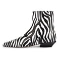 thumbnail image 2 of YDN Women Square Toe Ankle Boots Square Toe Low Heel with Side Zipper Comfy Short Booties Daily Casual Shoes Size 7.5 Zebra, 2 of 4