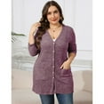thumbnail image 3 of AviBest Plus Size Cardigans for Women Lightweight Long Sleeve Open Front Button Up Fall Thin Cardigans with Pockets, 1XL-5XL, 3 of 6