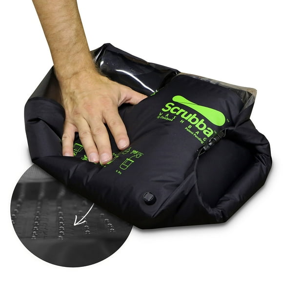 Scrubba Wash Bag Lavadora portátil - Lavadora manual liviana para viajes, camping, lavandería, ropa de bebé - Artículos esenciales para viajes, regalo - uso con detergente para ropa/sábanas - 5.3 oz.