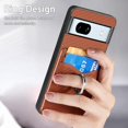 thumbnail image 6 of Phone Case for Google Pixel 7A 5G 2023 Wallet Cover with Tempered Glass Screen Protector and Slim Ring Stand Credit Card Holder Magnetic Leather Cell Accessories Pixel7A A7 Women Men Brown, 6 of 14