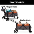 thumbnail image 4 of Jeep Sport All-Terrain Stroller Wagon by Delta Children - Includes Canopy, Parent Organizer, Adjustable Handlebar, Snack Tray & Cup Holders, Grey/Bonfire, 4 of 6