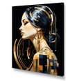 thumbnail image 2 of Designart "Art Deco Portrait of Woman in Black and Gold I" Fashion Canvas Wall Art - Glam Black Woman Living Room Canvas Art, 2 of 6